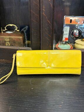 Alfani Yellow Patent Leather Clutch Wristlet